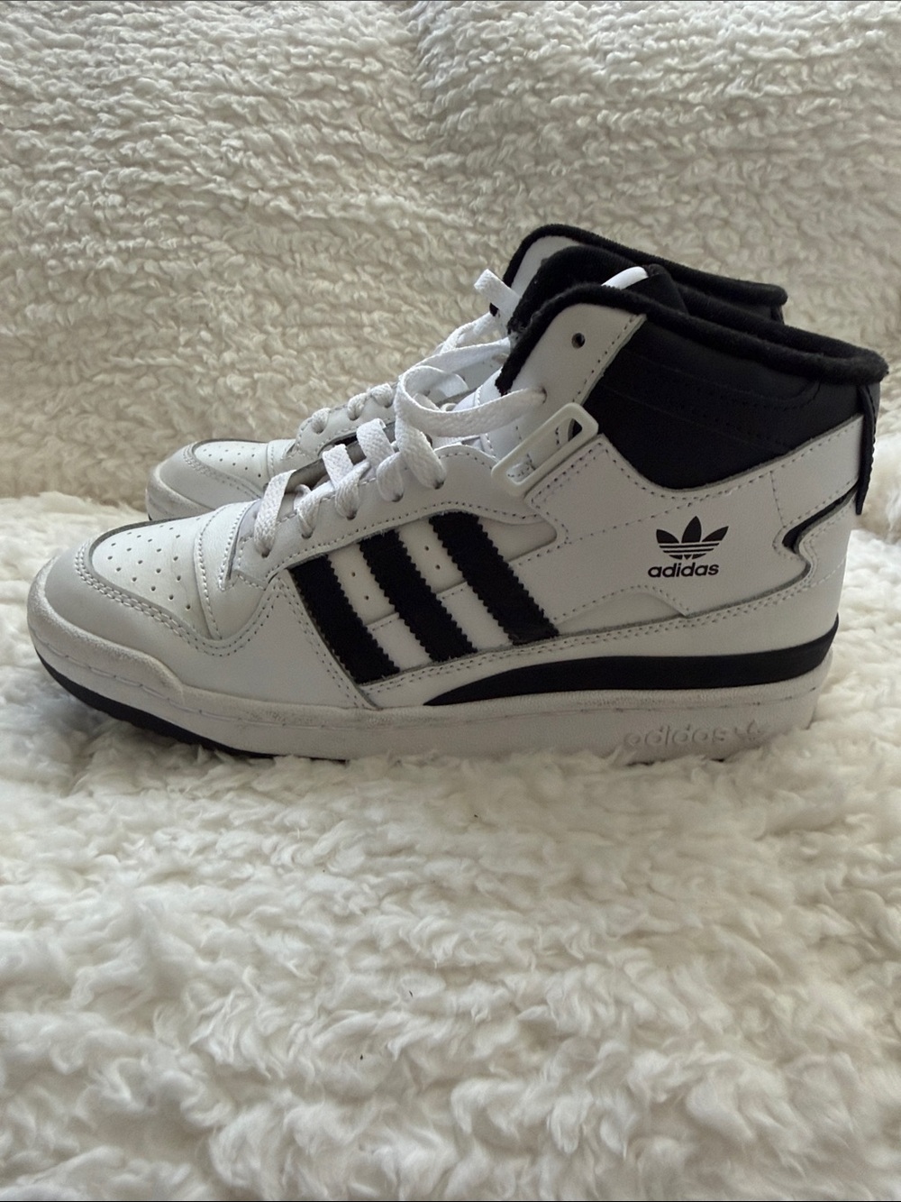 Adidas White and Black High-Top Sneakers